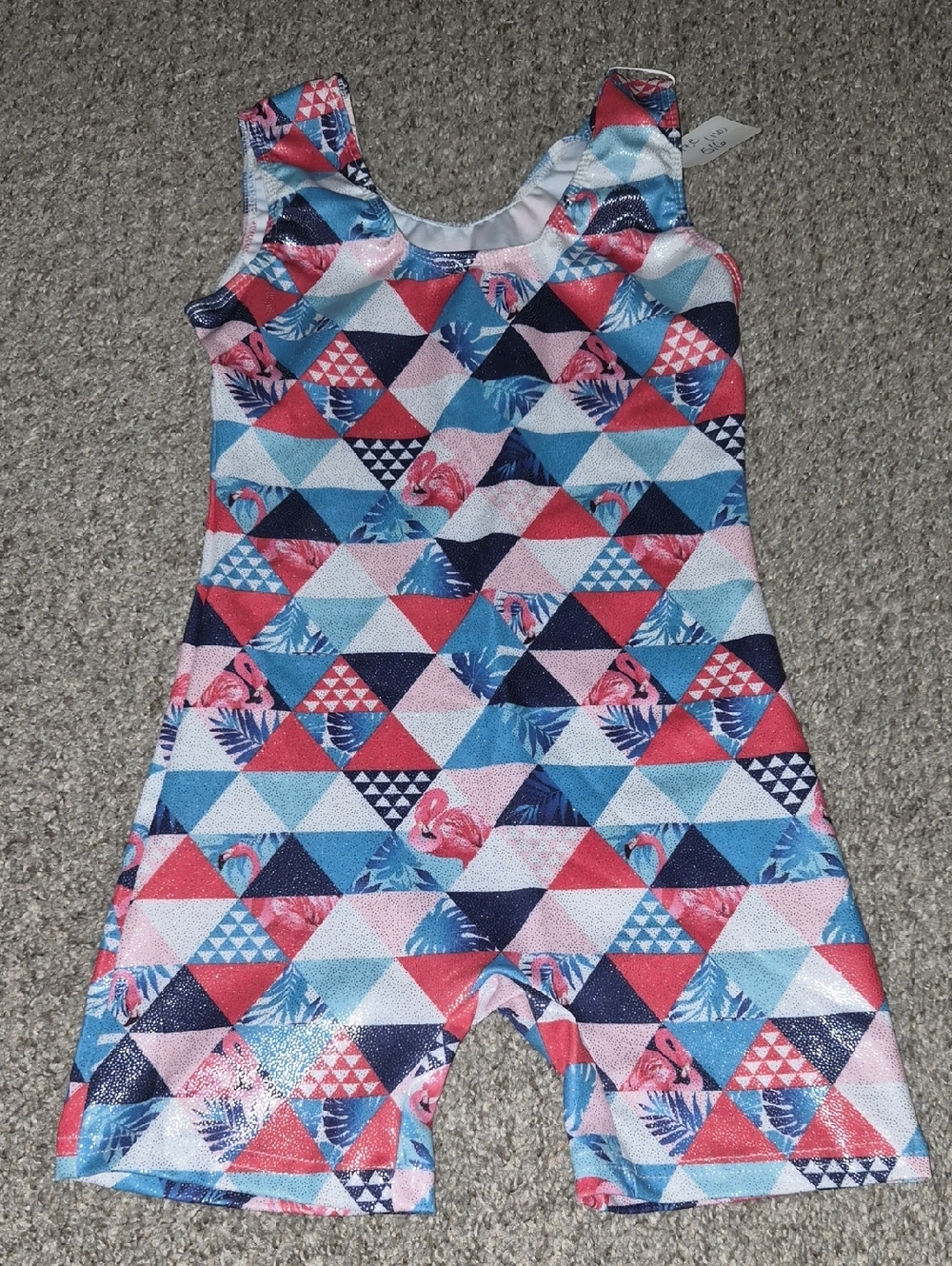 Girls Gymnastics Or Dance One-Piece Romper - Pink, Blue & Navy